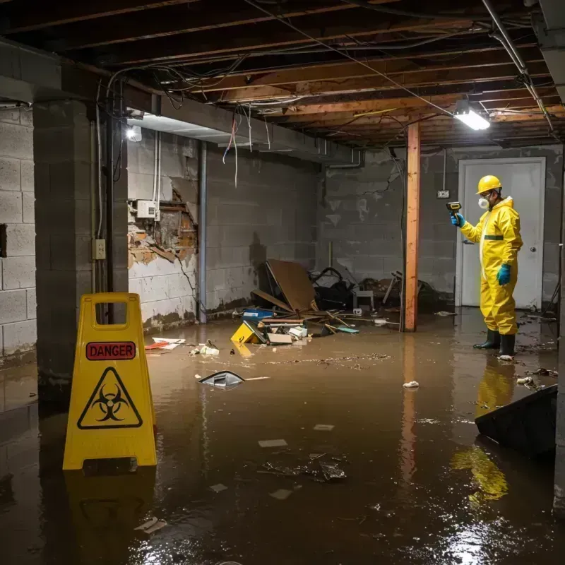 Flooded Basement Electrical Hazard in Macomb, IL Property